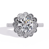 The Celestial Bloom Round Cut Ring