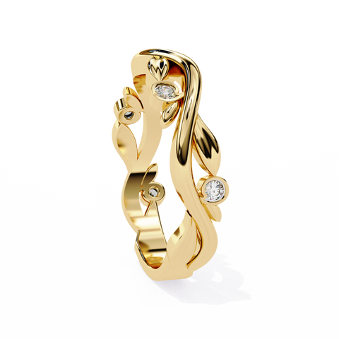 The Elysian Vine Round Cut Ring