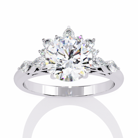 The Aurora Blossom Round Cut Ring