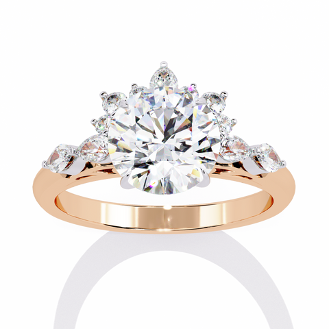 The Aurora Blossom Round Cut Ring