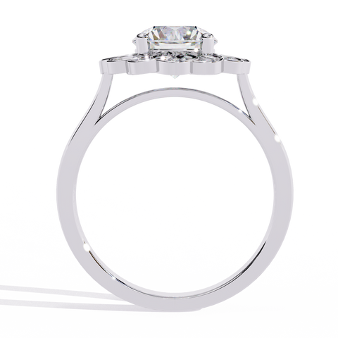 The Celestial Bloom Round Cut Ring