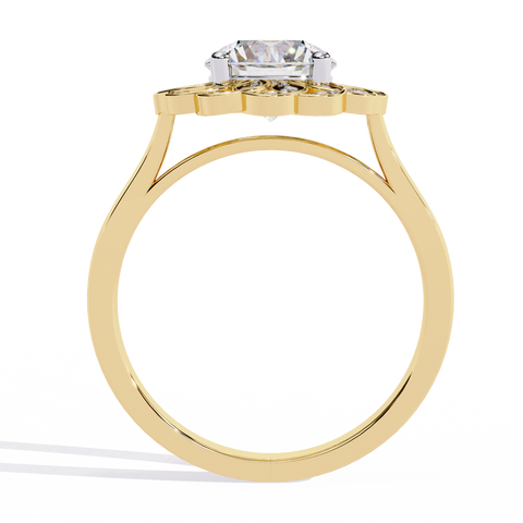 The Celestial Bloom Round Cut Ring