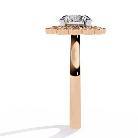 The Celestial Bloom Round Cut Ring