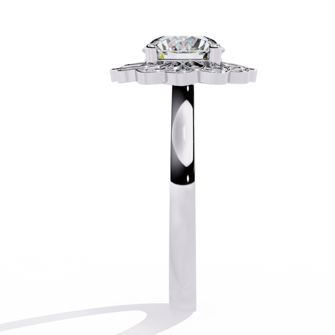 The Celestial Bloom Round Cut Ring