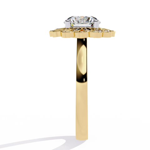 The Celestial Bloom Round Cut Ring