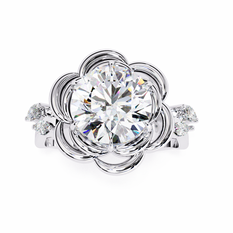 The Golden Dahlia Round Cut Ring