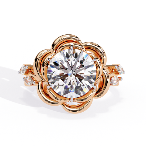 The Golden Dahlia Round Cut Ring