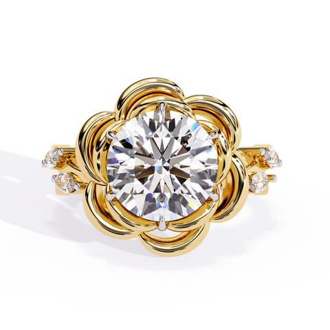 The Golden Dahlia Round Cut Ring