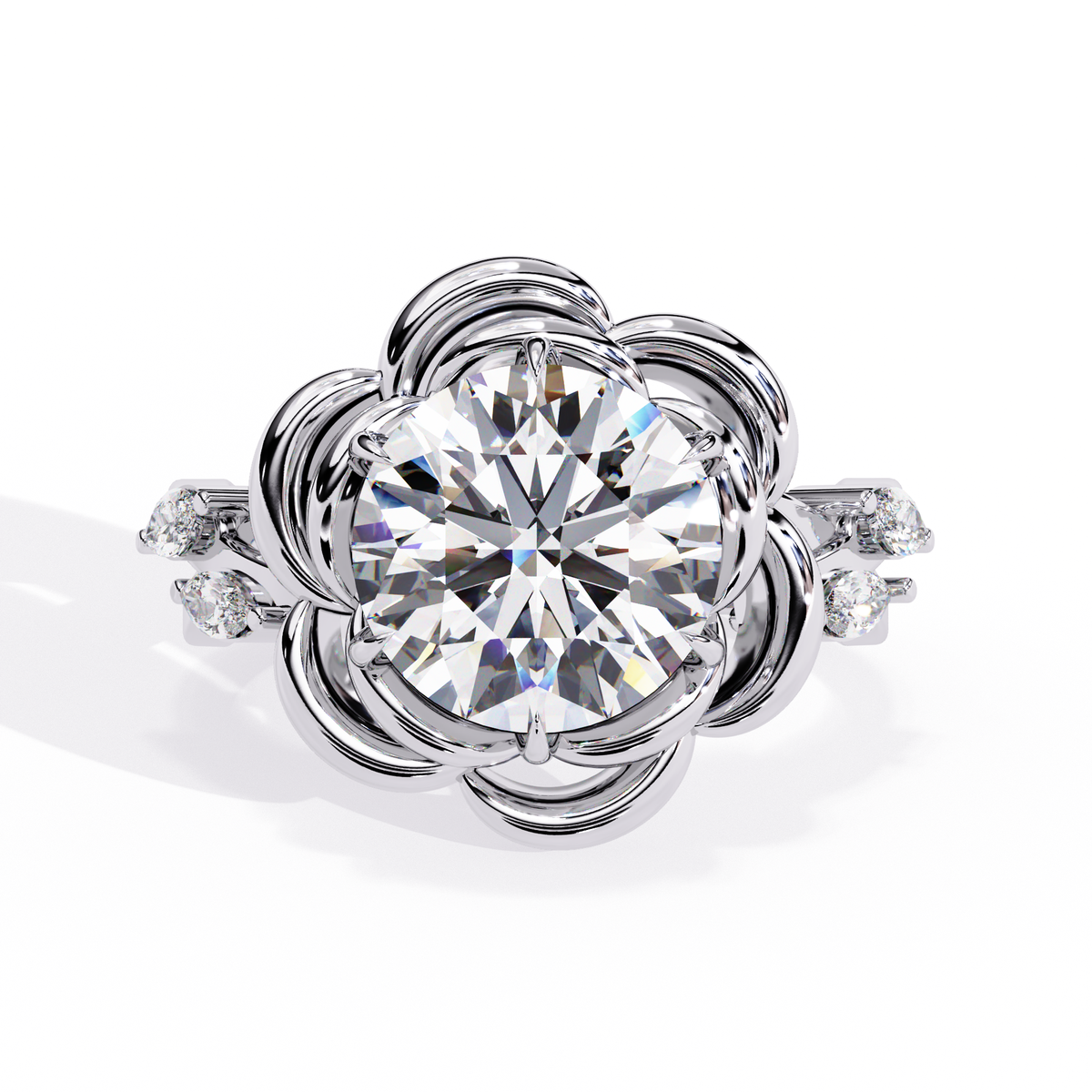 The Golden Dahlia Round Cut Ring