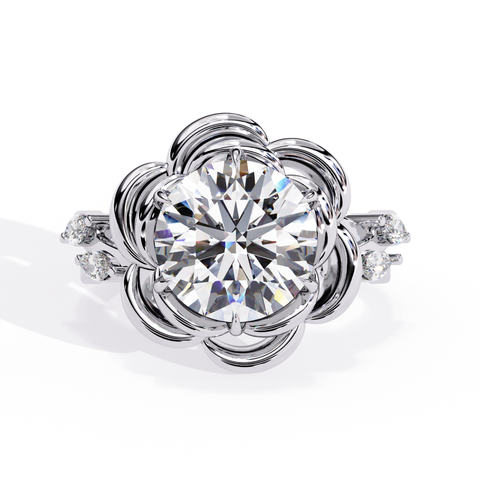 The Golden Dahlia Round Cut Ring