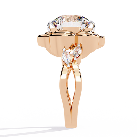 The Golden Dahlia Round Cut Ring