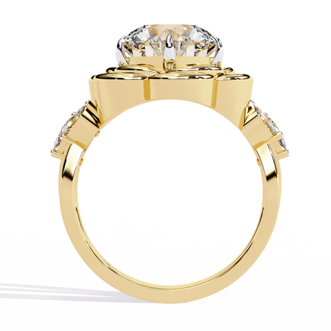 The Golden Dahlia Round Cut Ring