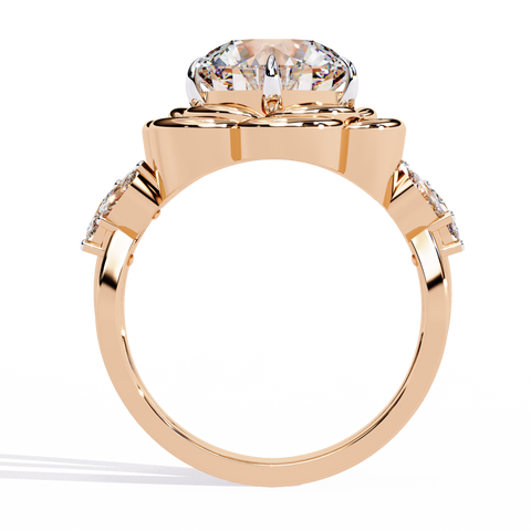 The Golden Dahlia Round Cut Ring