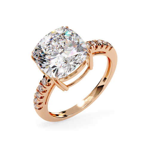 Eternal Radiance Cushion-Cut Diamond Ring