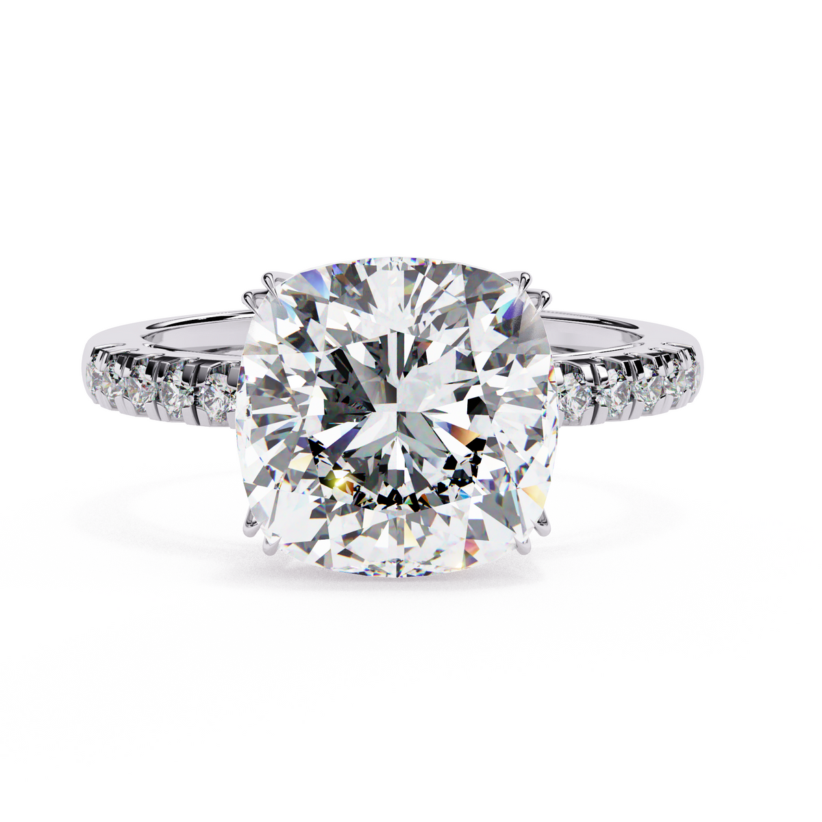 Eternal Radiance Cushion-Cut Diamond Ring