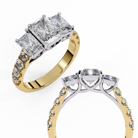 The Legacy Trio Radiant Cut Ring