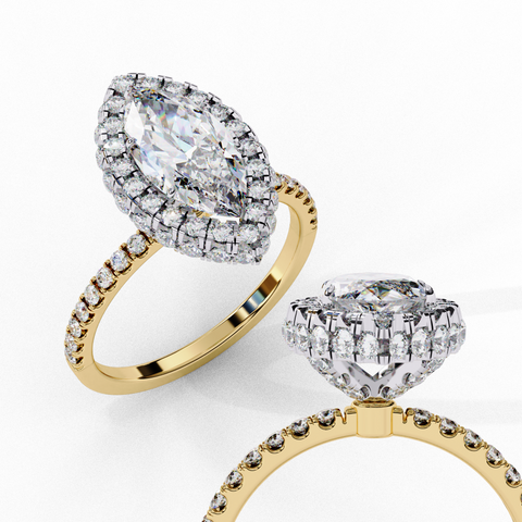 Myrrine Crown Marquise-Cut Double Halo Ring