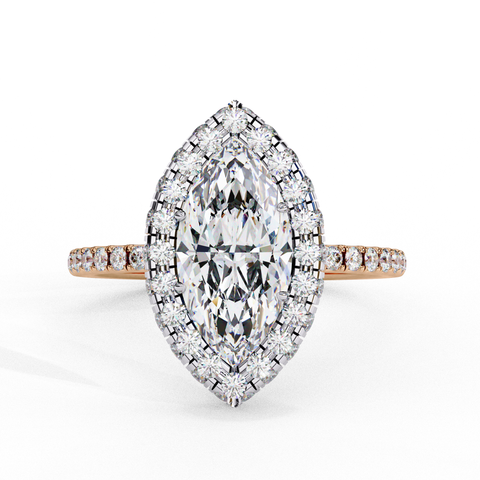 Myrrine Crown Marquise-Cut Double Halo Ring