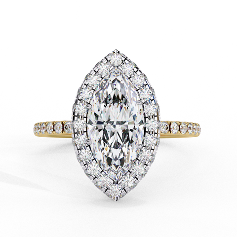Myrrine Crown Marquise-Cut Double Halo Ring