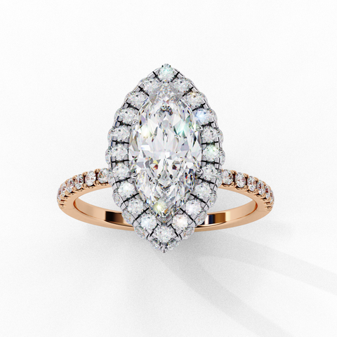 Myrrine Crown Marquise-Cut Double Halo Ring