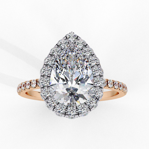 Veloura Spark Pear-Shaped Double Halo Ring