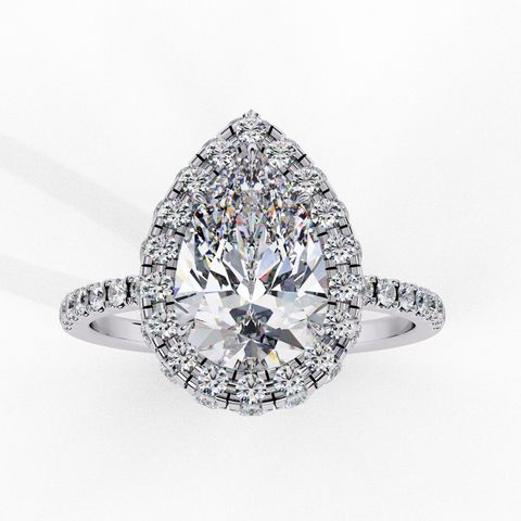 Veloura Spark Pear-Shaped Double Halo Ring