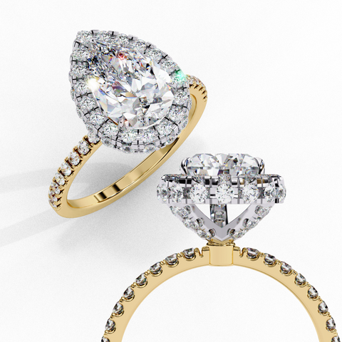 Veloura Spark Pear-Shaped Double Halo Ring