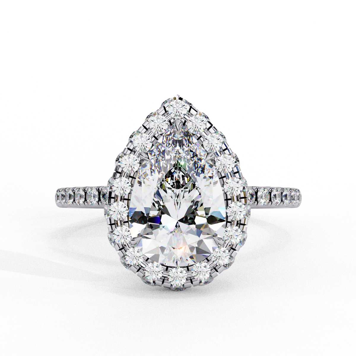 Veloura Spark Pear-Shaped Double Halo Ring