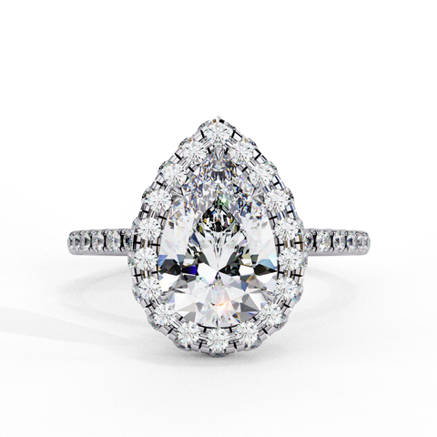 Veloura Spark Pear-Shaped Double Halo Ring