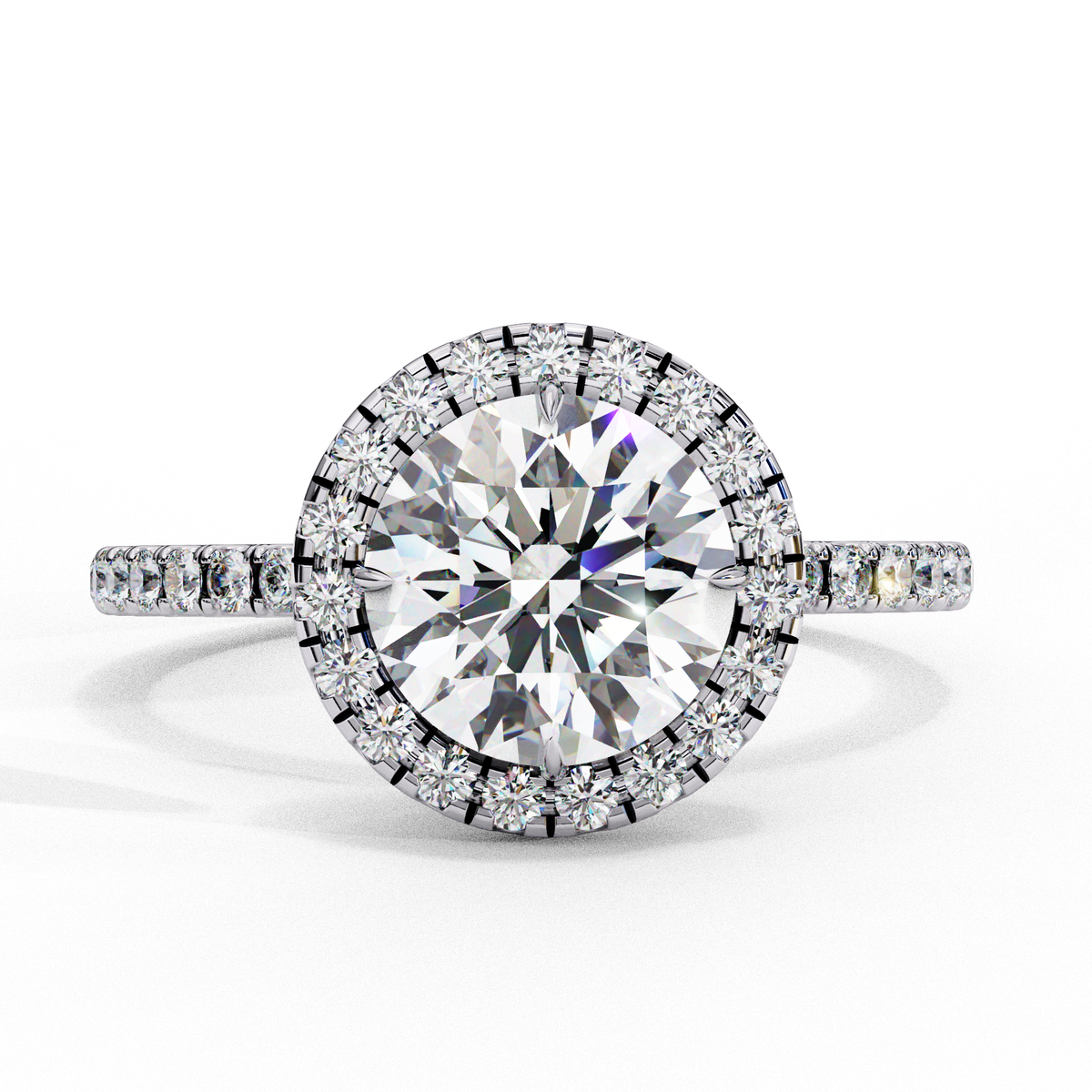 Celestial Aura Round Cut Ring