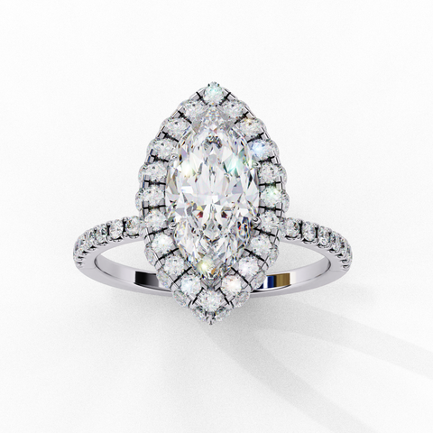 Myrrine Crown Marquise-Cut Double Halo Ring