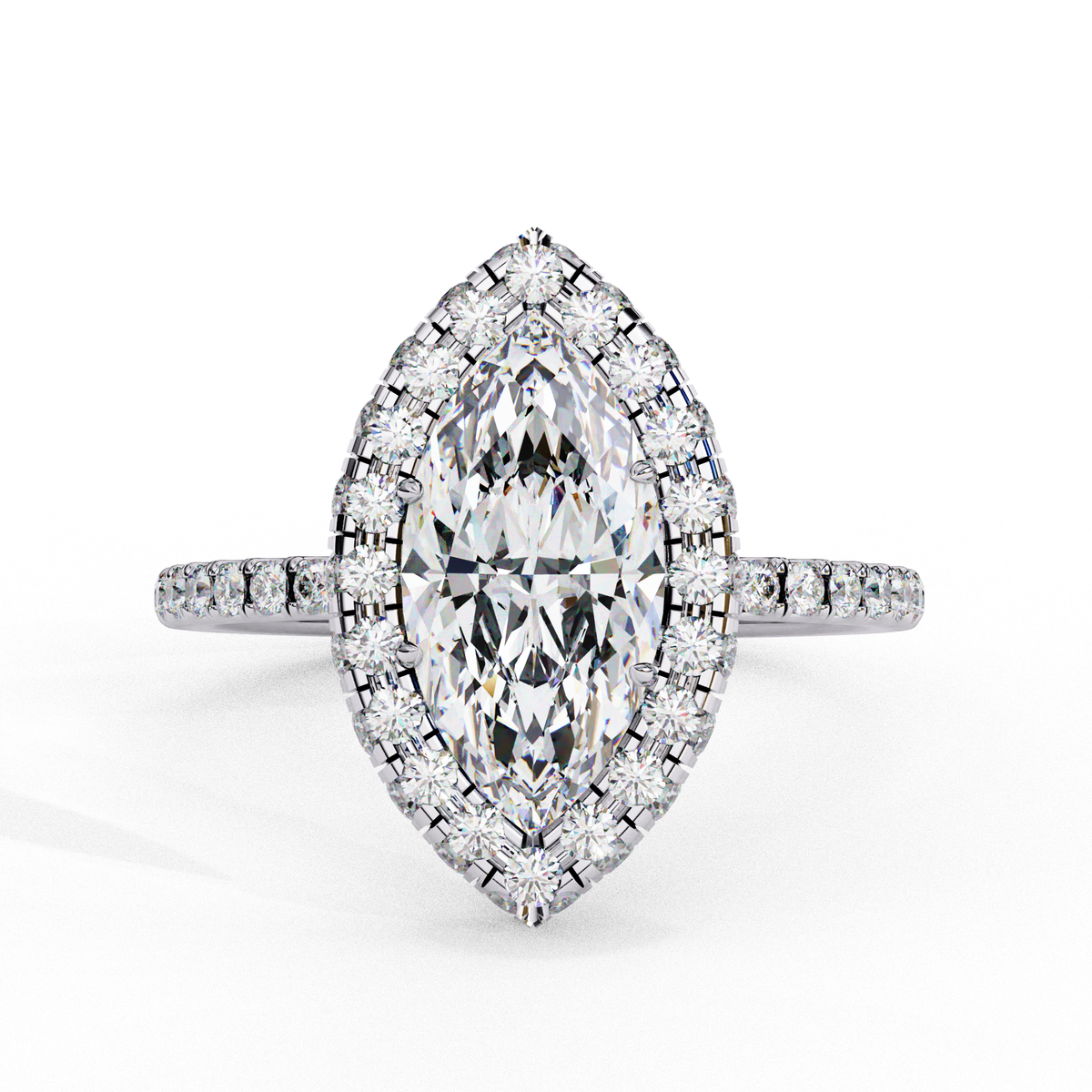 Myrrine Crown Marquise-Cut Double Halo Ring