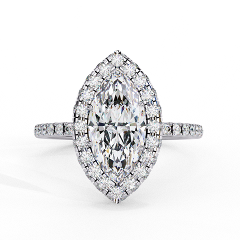 Myrrine Crown Marquise-Cut Double Halo Ring