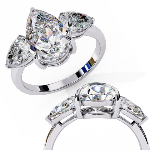Aurelia Crest Pear Cut Ring