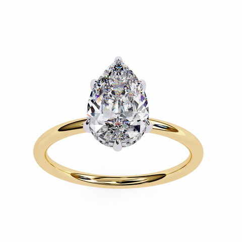 The Celeste Dew Pear Cut Ring