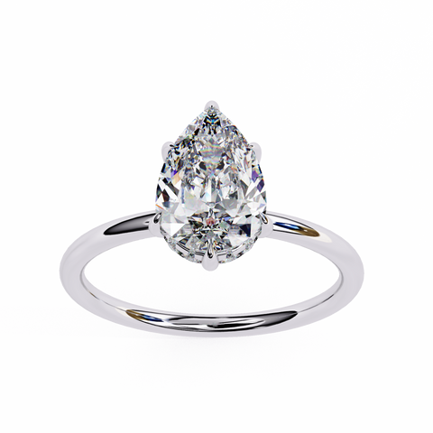 The Celeste Dew Pear Cut Ring