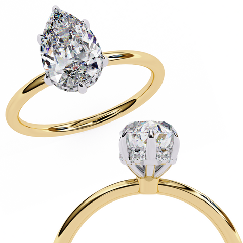 The Celeste Dew Pear Cut Ring