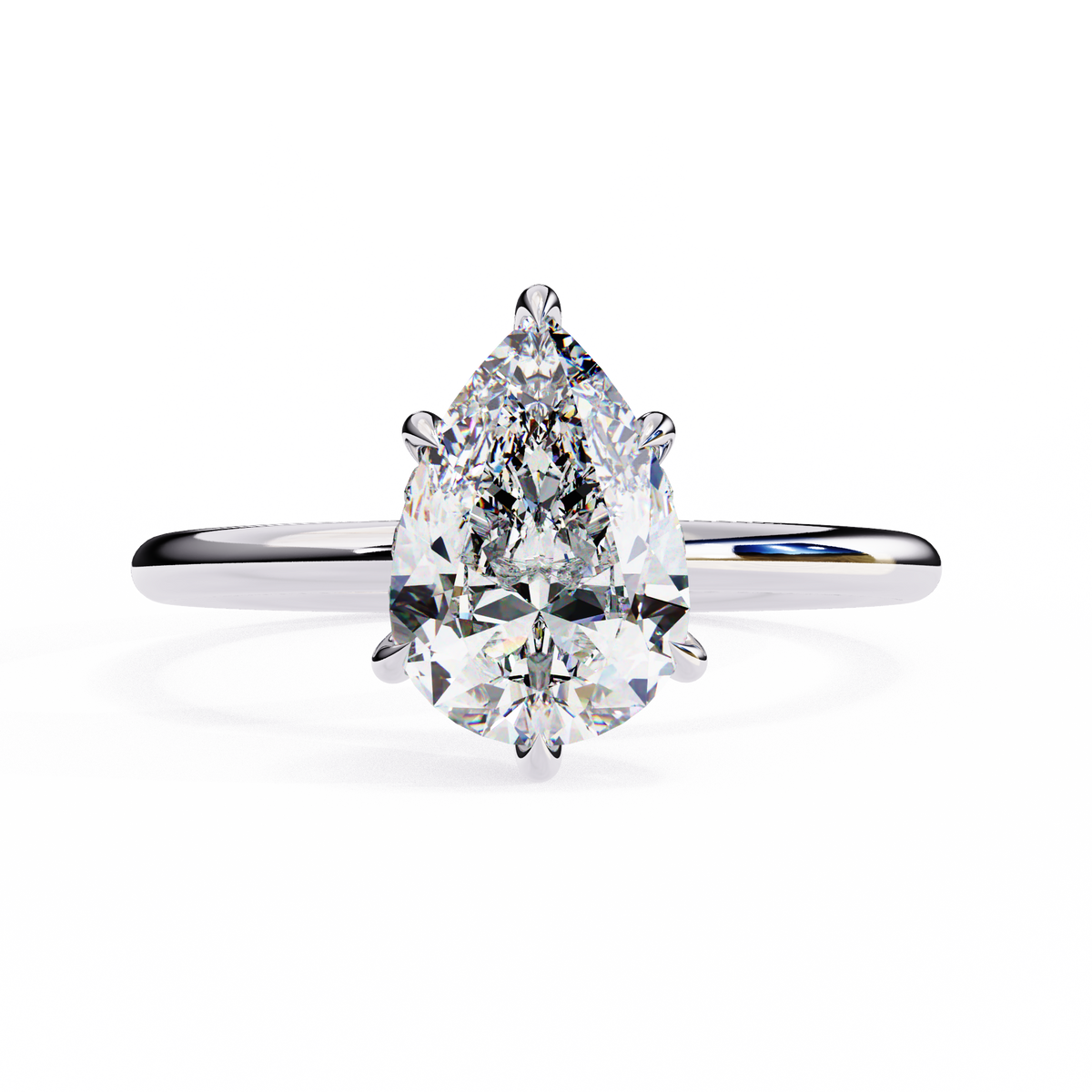 The Celeste Dew Pear Cut Ring