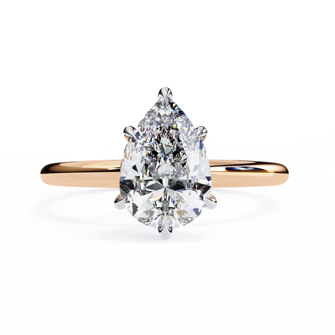 The Celeste Dew Pear Cut Ring