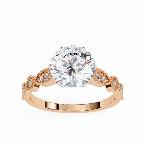 The Lunara Vine Round Cut Ring