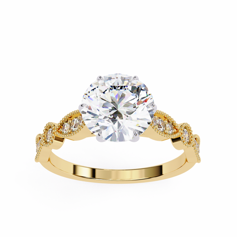 The Lunara Vine Round Cut Ring