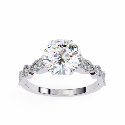 The Lunara Vine Round Cut Ring