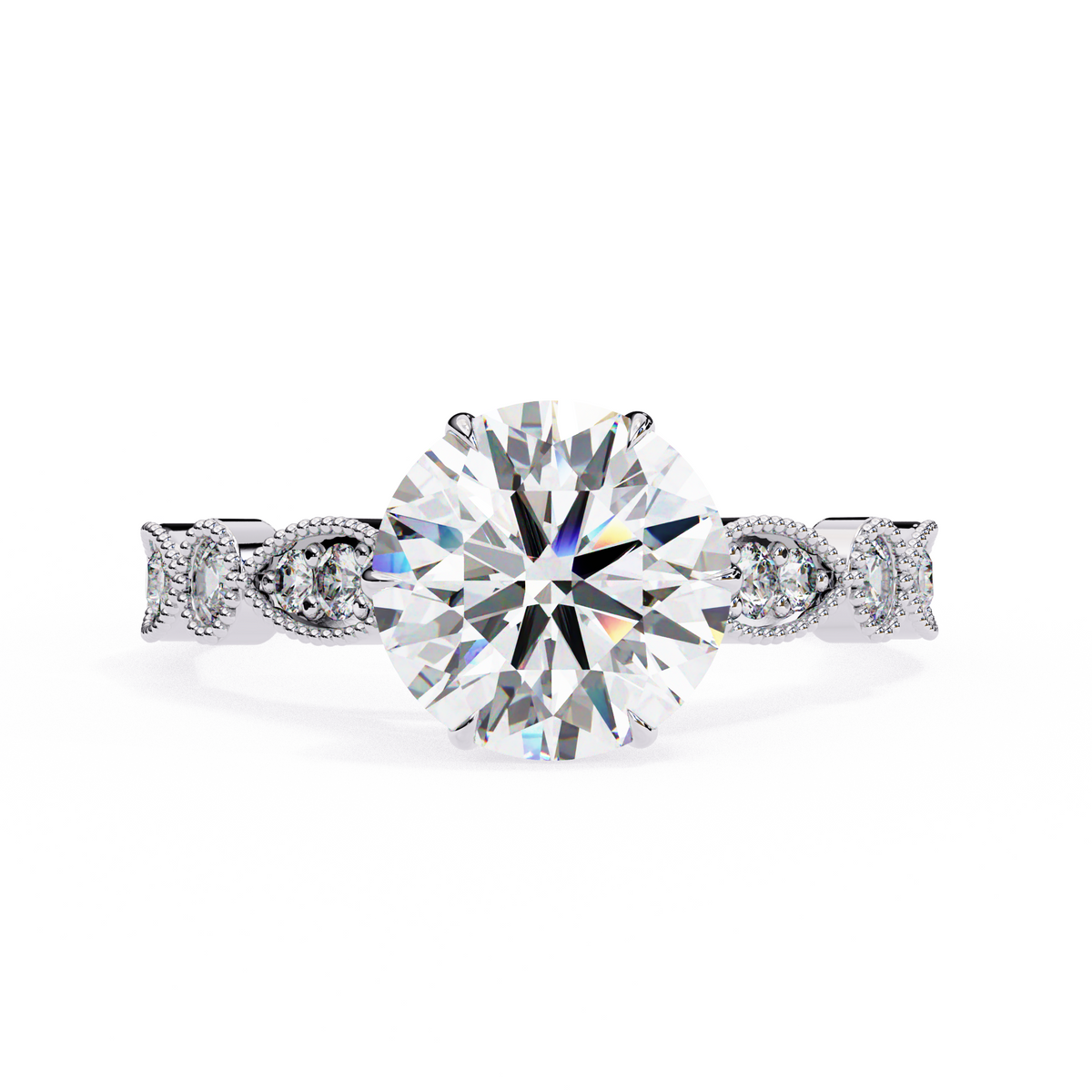 The Lunara Vine Round Cut Ring
