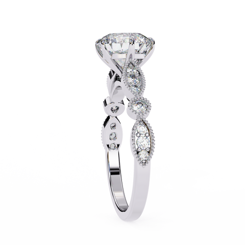 The Lunara Vine Round Cut Ring