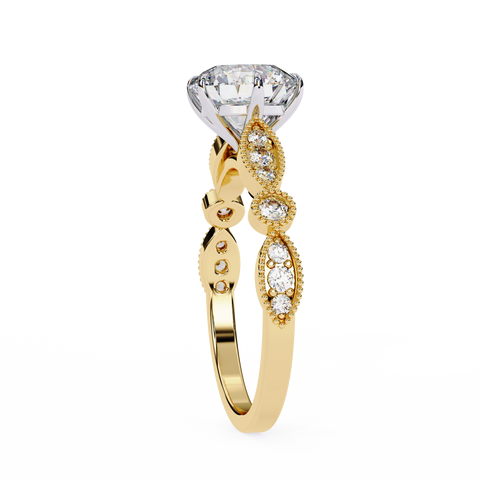 The Lunara Vine Round Cut Ring