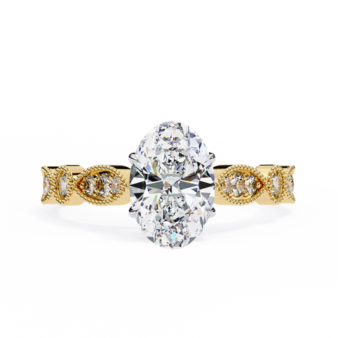 The Aurora Crest Elegance Oval Cut Ring