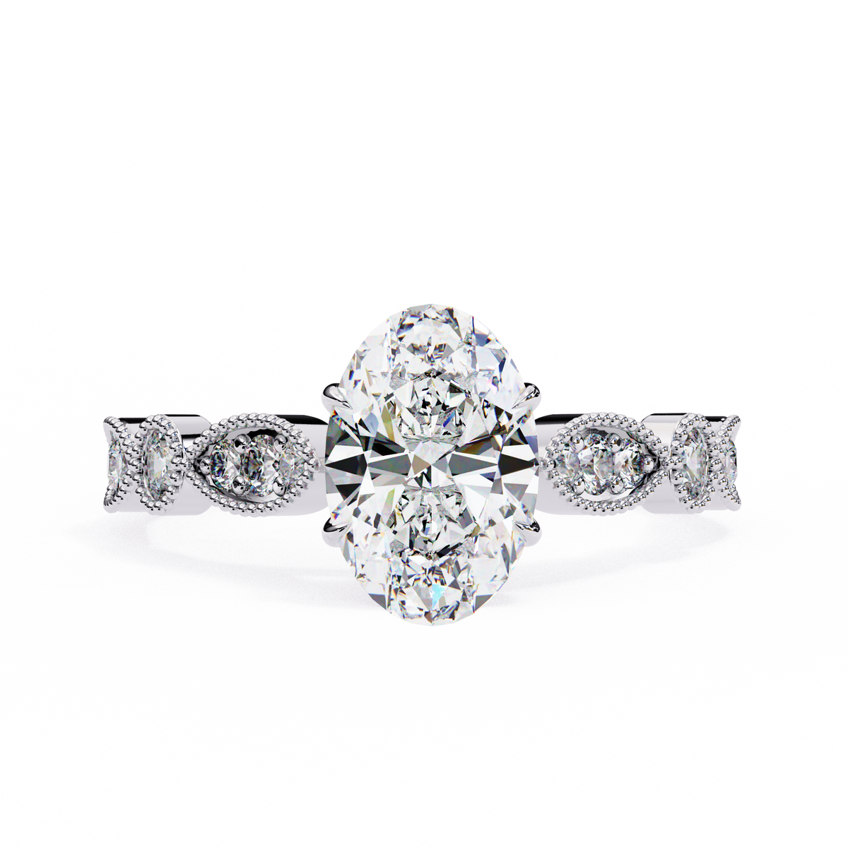 The Aurora Crest Elegance Oval Cut Ring