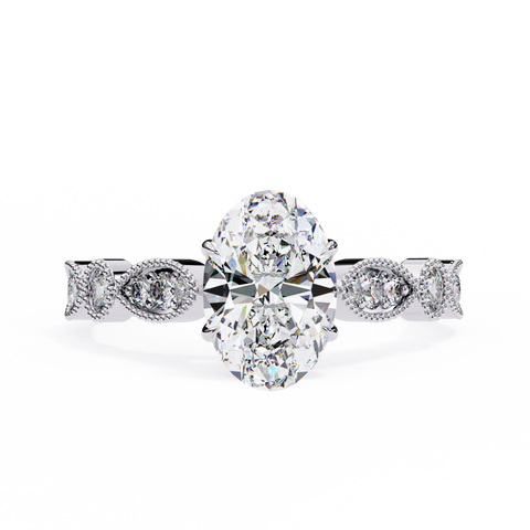 The Aurora Crest Elegance Oval Cut Ring