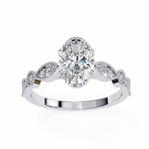 The Aurora Crest Elegance Oval Cut Ring