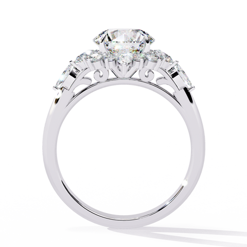 The Celestial Bloom Round Cut Ring